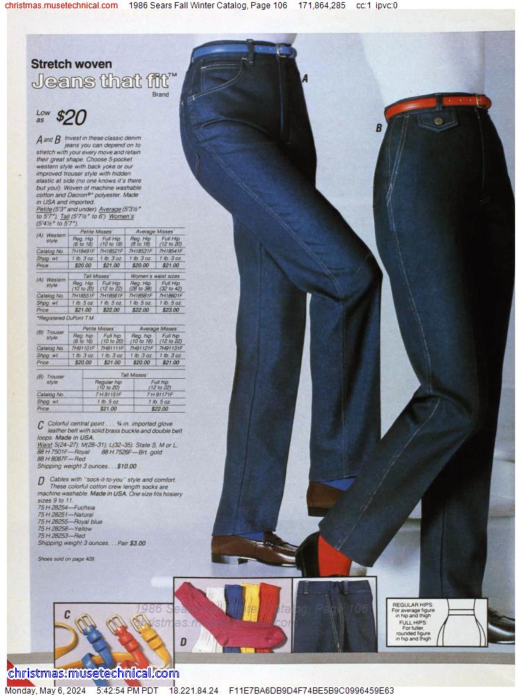 1986 Sears Fall Winter Catalog, Page 106