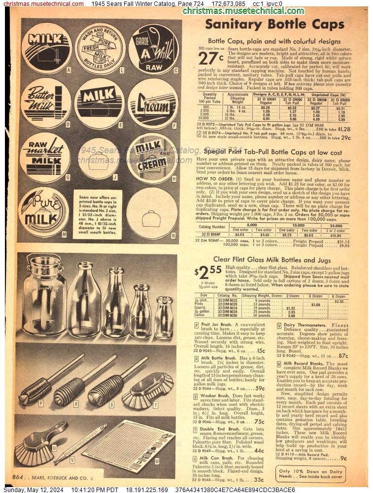 1945 Sears Fall Winter Catalog, Page 724