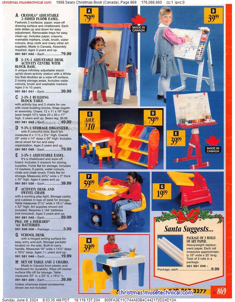 1998 Sears Christmas Book (Canada), Page 869