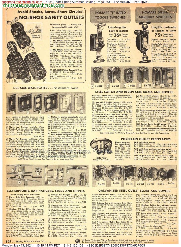 1951 Sears Spring Summer Catalog, Page 863