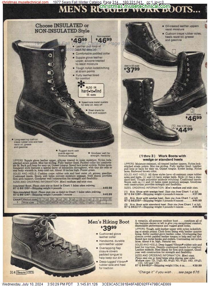 1977 Sears Fall Winter Catalog, Page 314