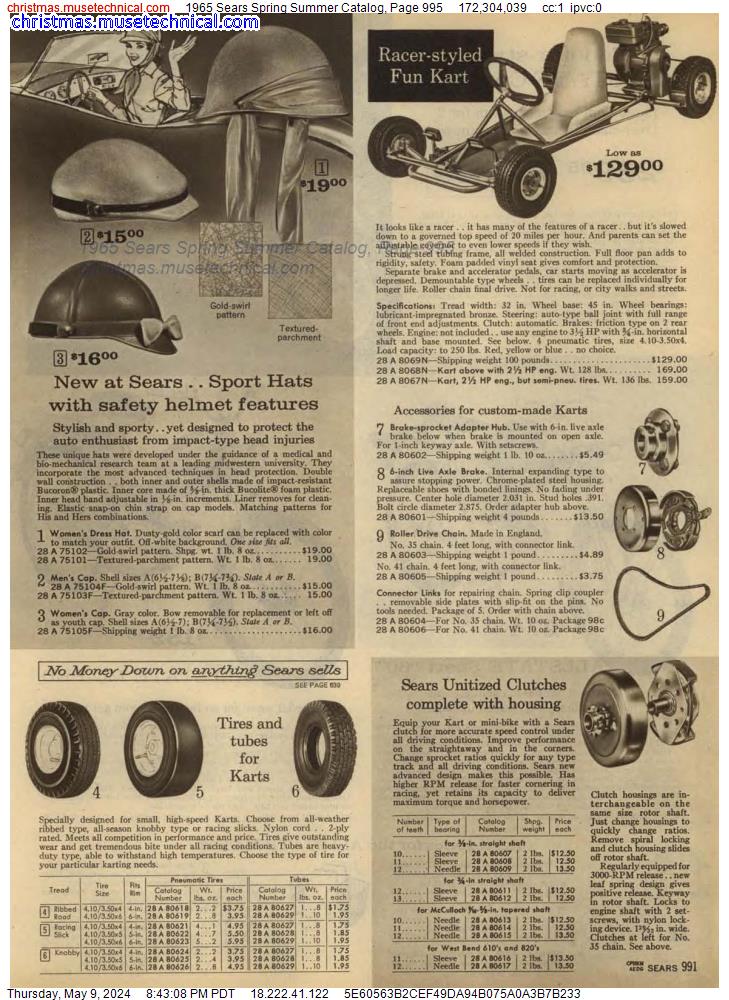 1965 Sears Spring Summer Catalog, Page 995