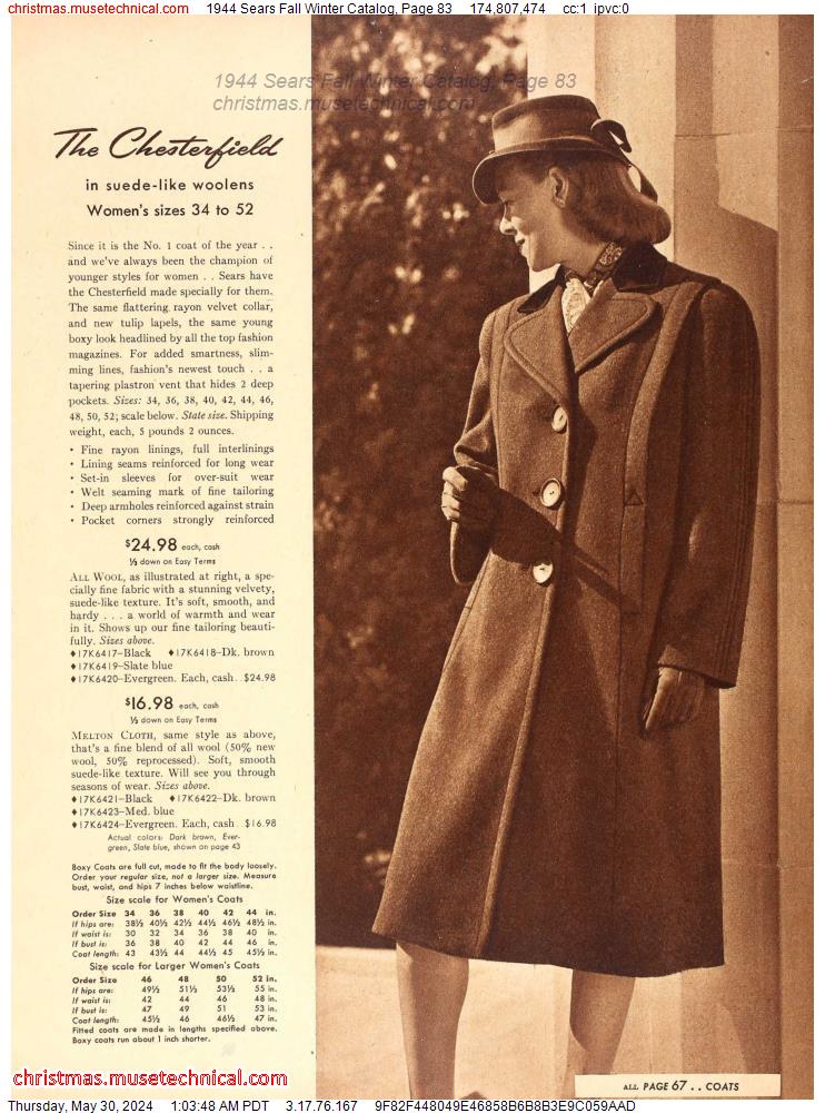 1944 Sears Fall Winter Catalog, Page 83