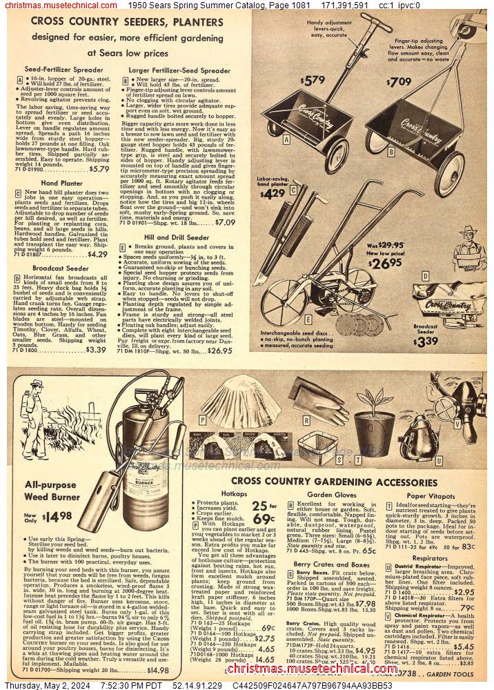 1950 Sears Spring Summer Catalog, Page 1081