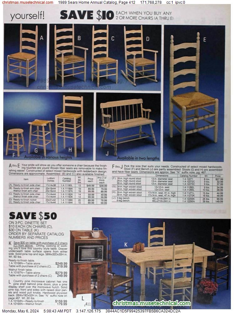 1989 Sears Home Annual Catalog, Page 412