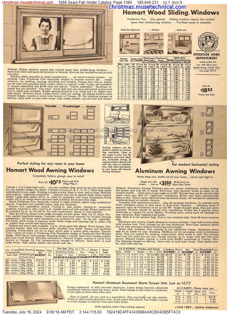 1956 Sears Fall Winter Catalog, Page 1360
