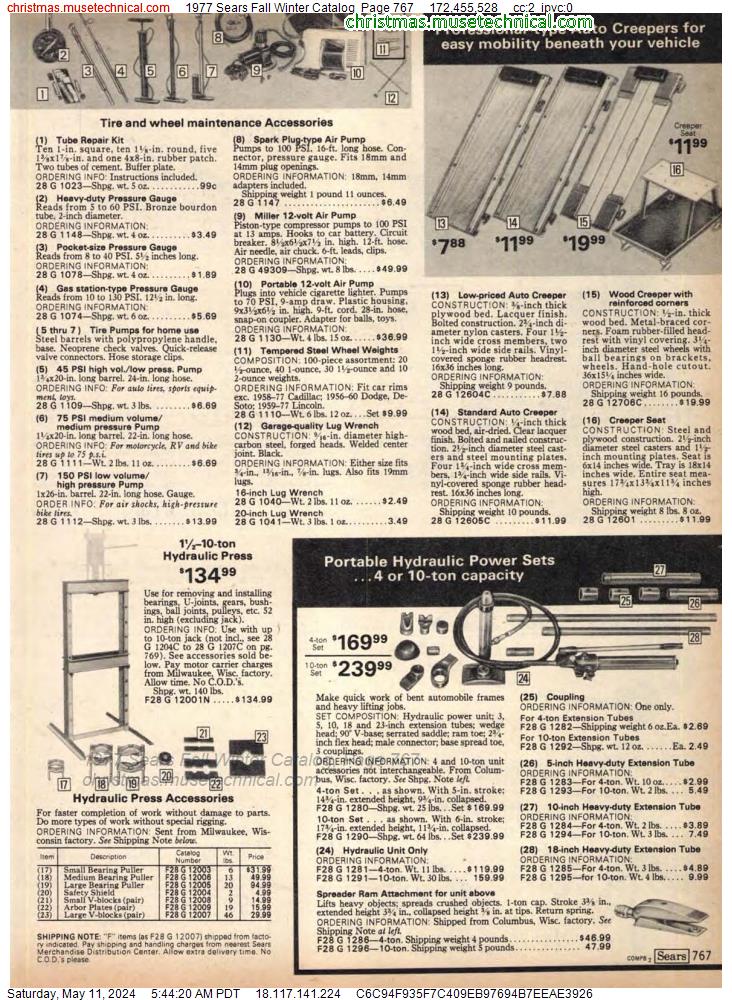 1977 Sears Fall Winter Catalog, Page 767