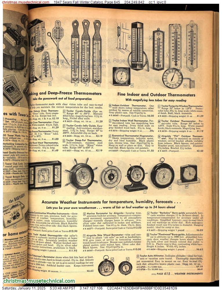 1947 Sears Fall Winter Catalog, Page 645