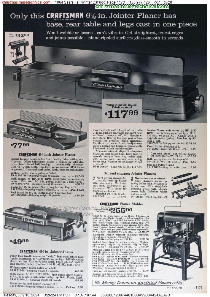 1964 Sears Fall Winter Catalog, Page 1173