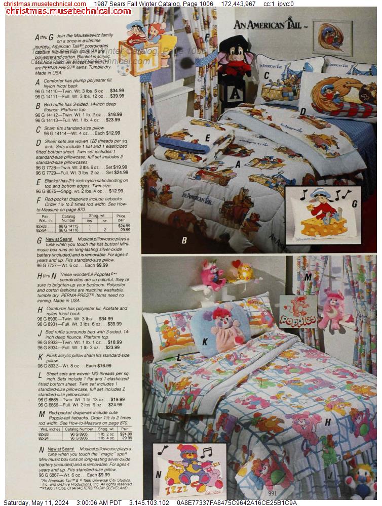 1987 Sears Fall Winter Catalog, Page 1006
