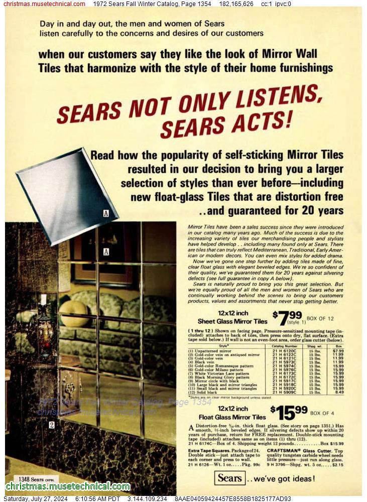 1972 Sears Fall Winter Catalog, Page 1354