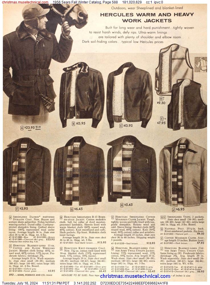 1956 Sears Fall Winter Catalog, Page 588