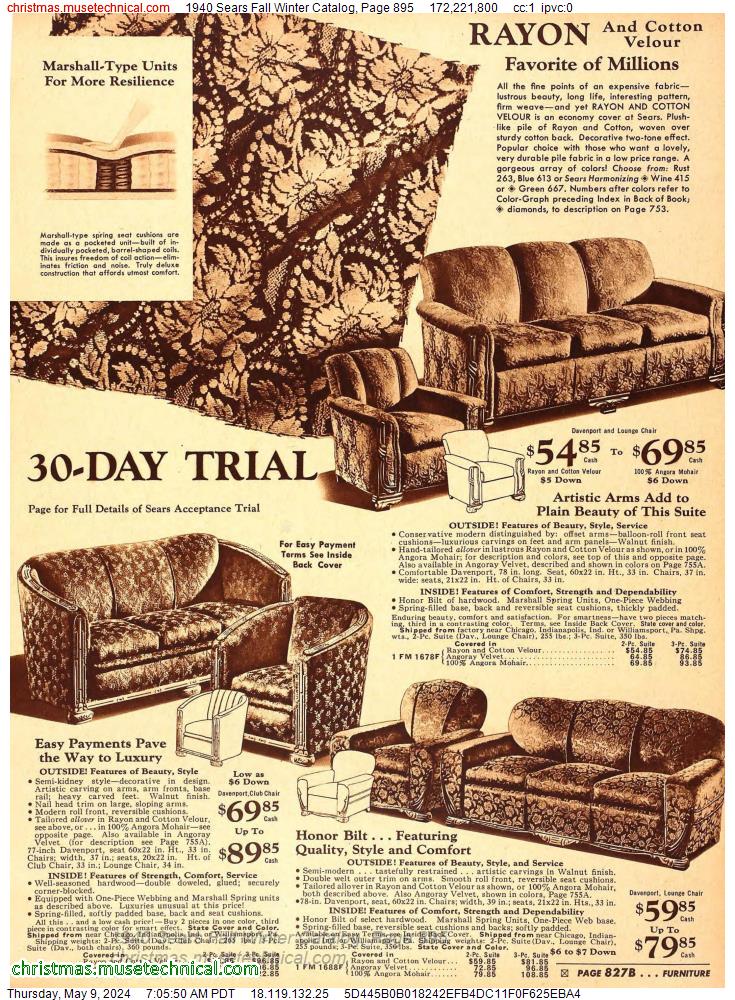 1940 Sears Fall Winter Catalog, Page 895