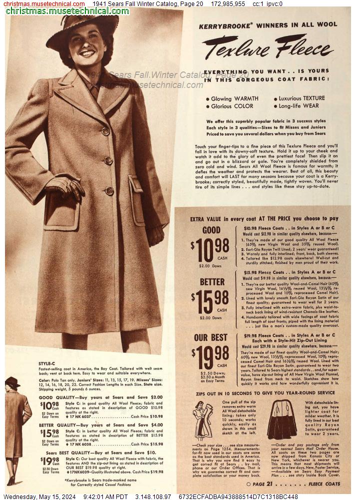 1941 Sears Fall Winter Catalog, Page 20