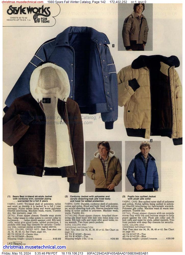 1980 Sears Fall Winter Catalog, Page 142