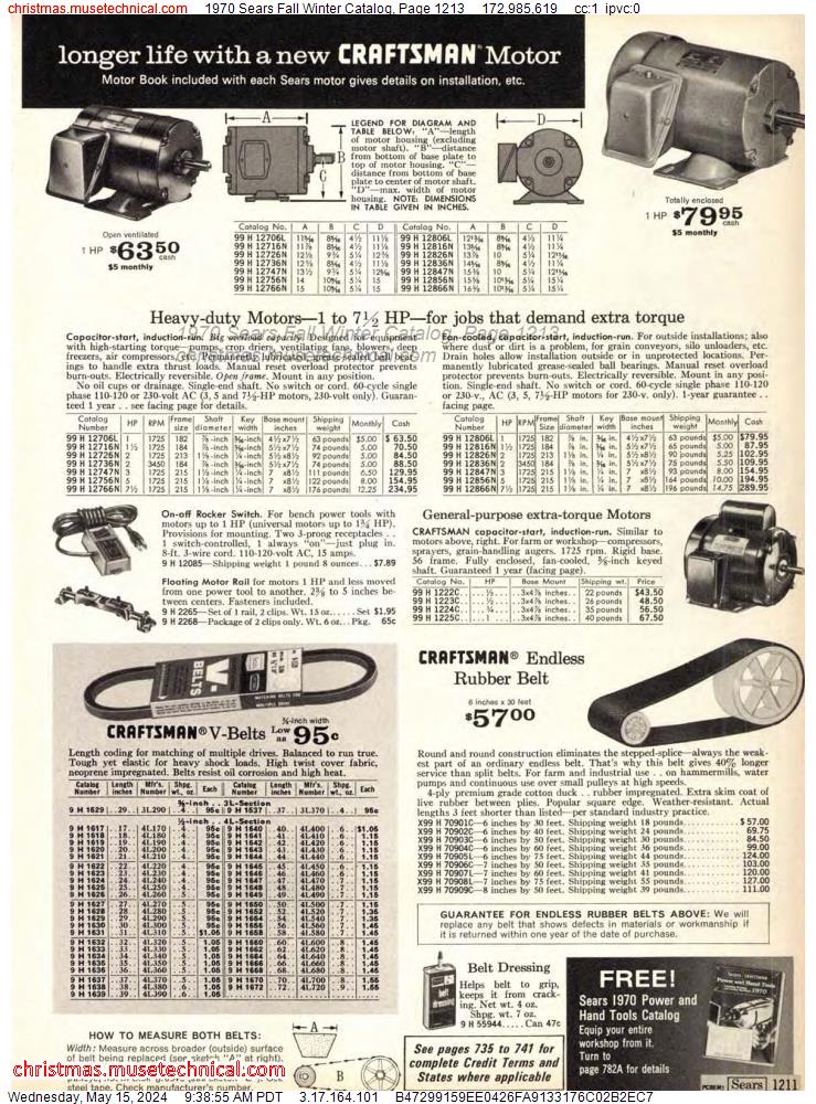 1970 Sears Fall Winter Catalog, Page 1213