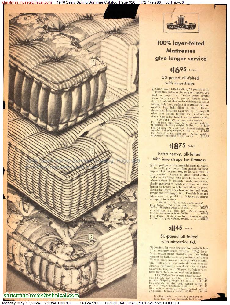 1946 Sears Spring Summer Catalog, Page 926