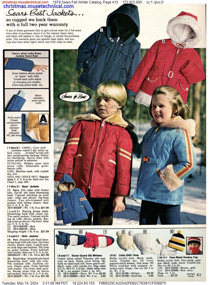 1978 Sears Fall Winter Catalog, Page 413