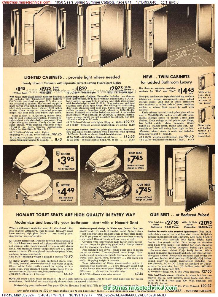 1950 Sears Spring Summer Catalog, Page 871