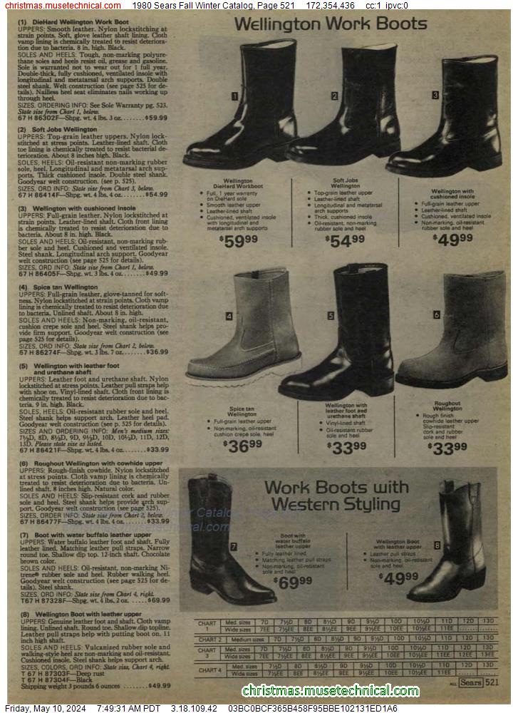 1980 Sears Fall Winter Catalog, Page 521