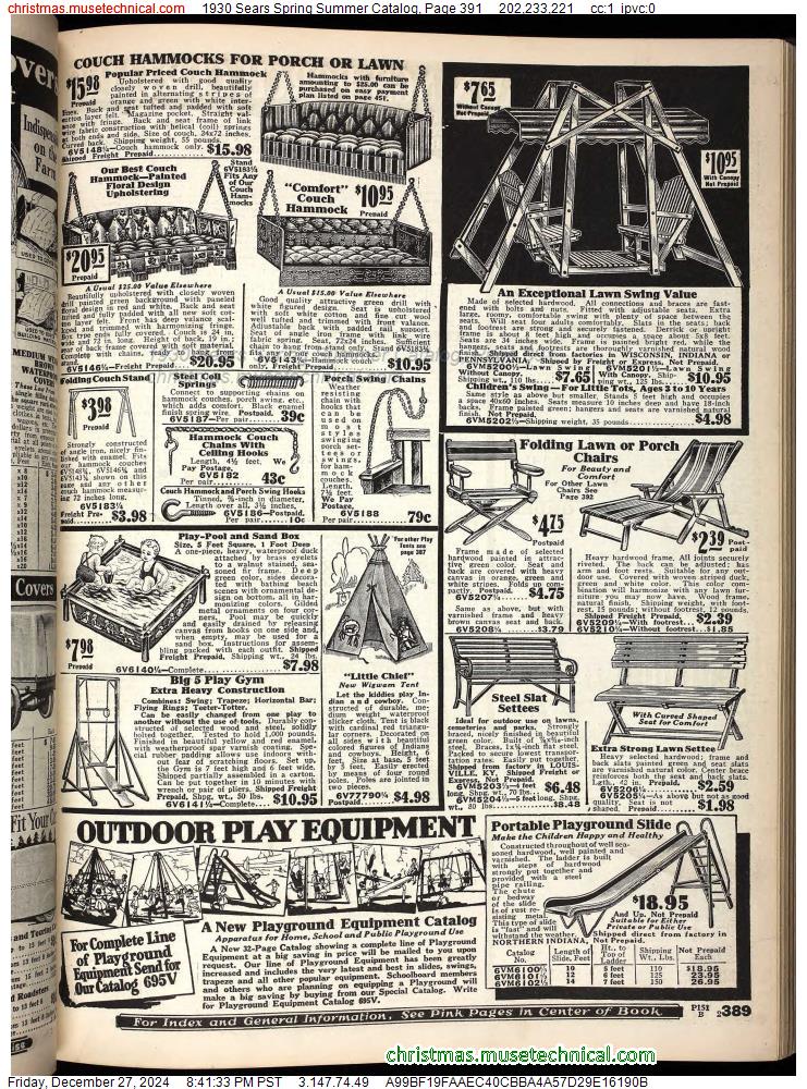 1930 Sears Spring Summer Catalog, Page 391