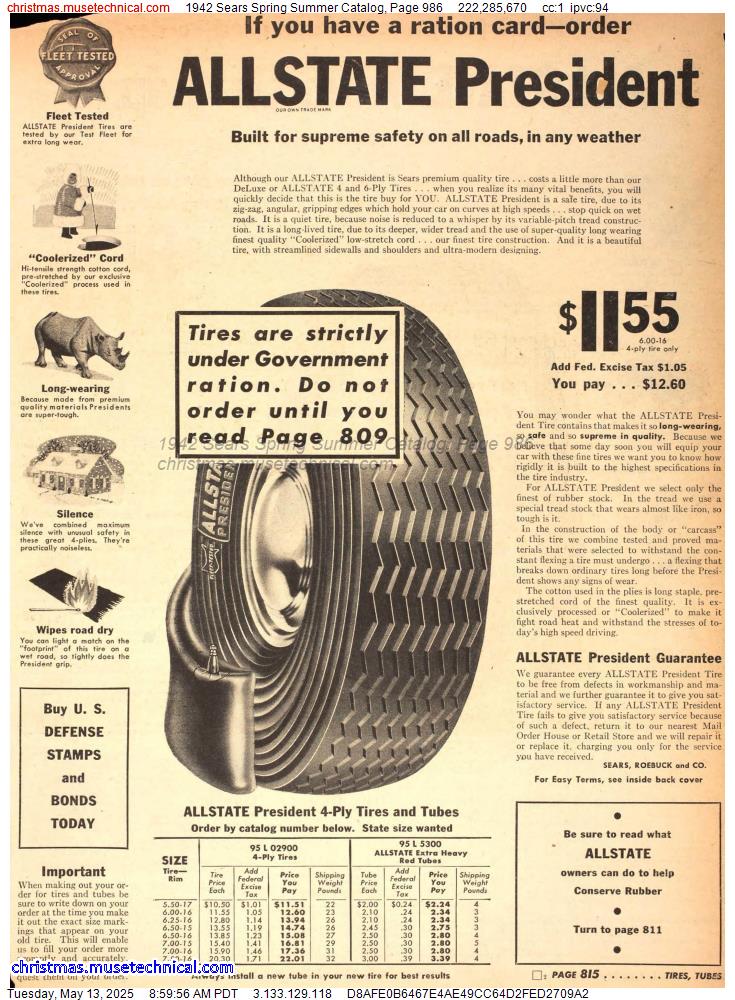 1942 Sears Spring Summer Catalog, Page 986