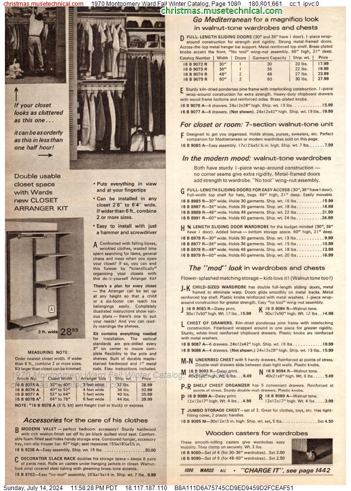 1970 Montgomery Ward Fall Winter Catalog, Page 1080
