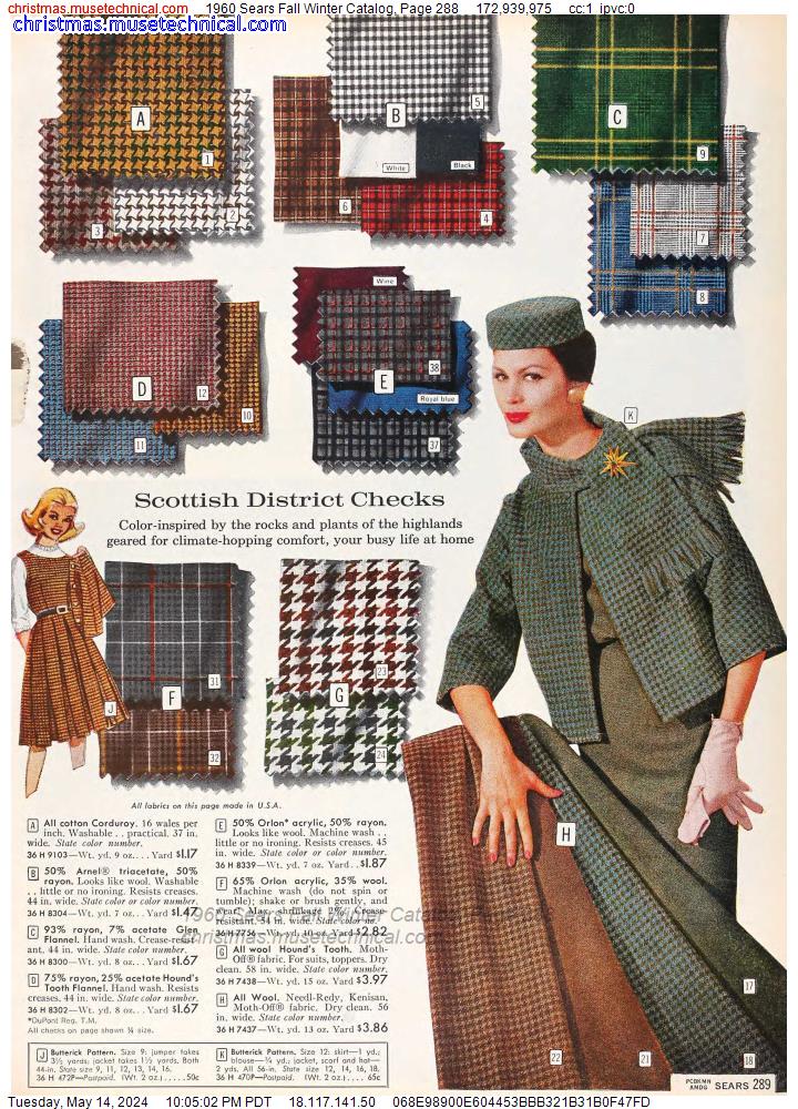 1960 Sears Fall Winter Catalog, Page 288