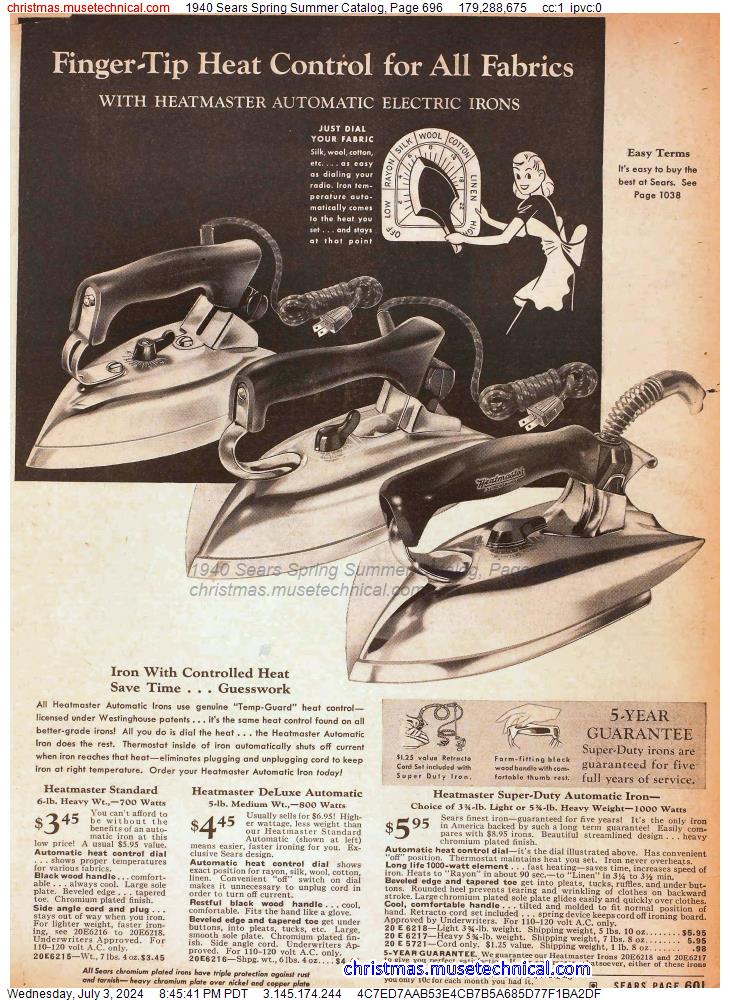 1940 Sears Spring Summer Catalog, Page 696