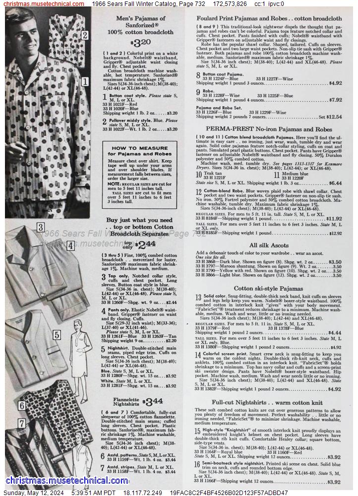 1966 Sears Fall Winter Catalog, Page 732