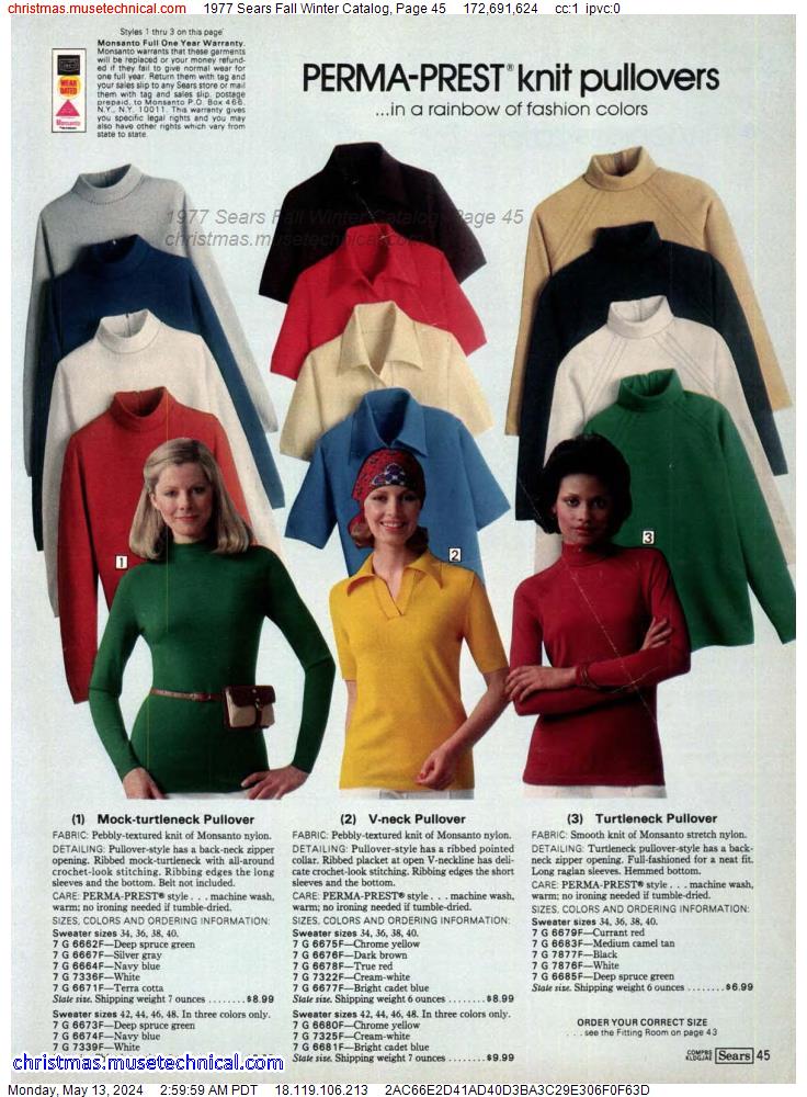 1977 Sears Fall Winter Catalog, Page 45