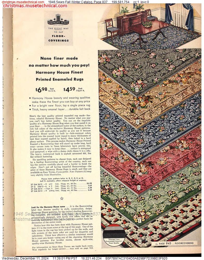 1946 Sears Fall Winter Catalog, Page 837