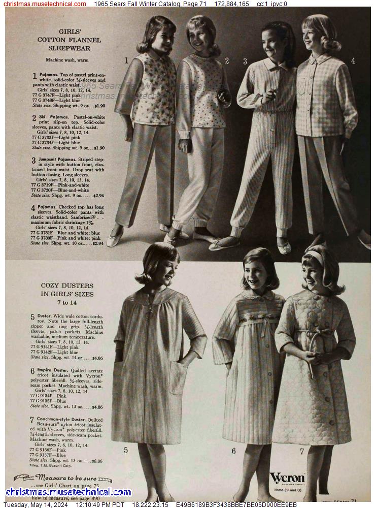1965 Sears Fall Winter Catalog, Page 71