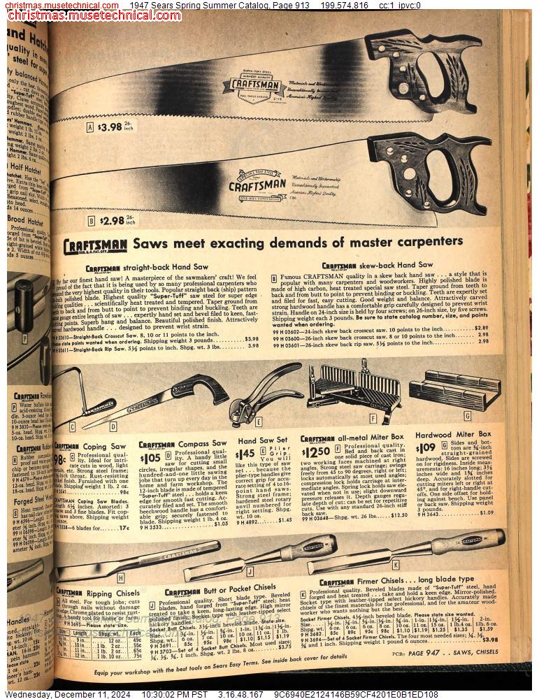 1947 Sears Spring Summer Catalog, Page 913