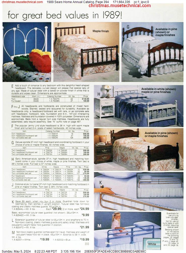 1989 Sears Home Annual Catalog, Page 394
