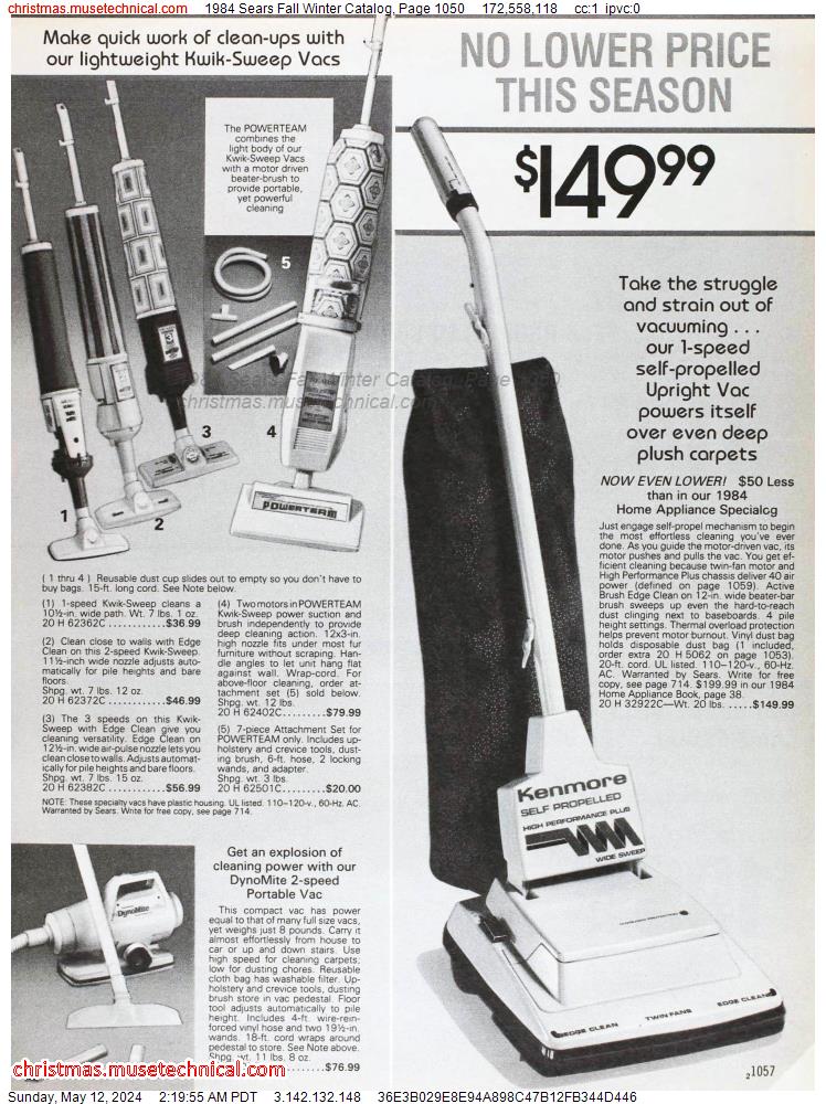 1984 Sears Fall Winter Catalog, Page 1050