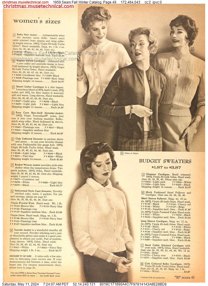 1959 Sears Fall Winter Catalog, Page 49