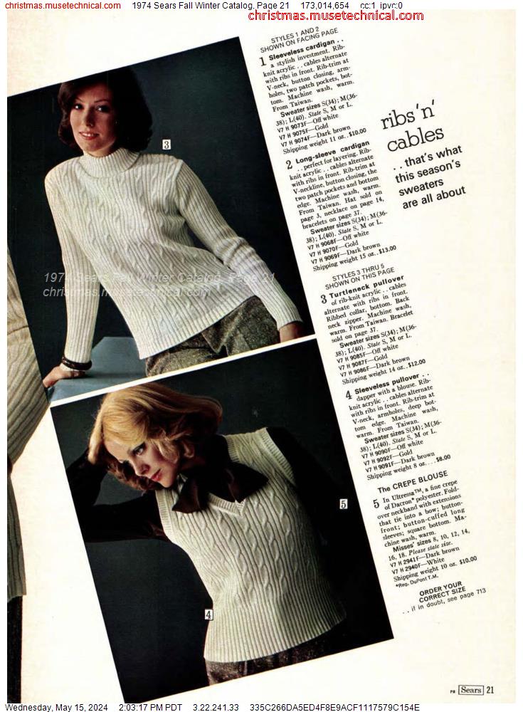 1974 Sears Fall Winter Catalog, Page 21