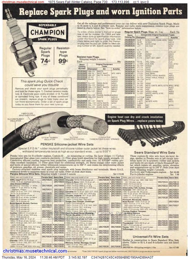 1975 Sears Fall Winter Catalog, Page 730
