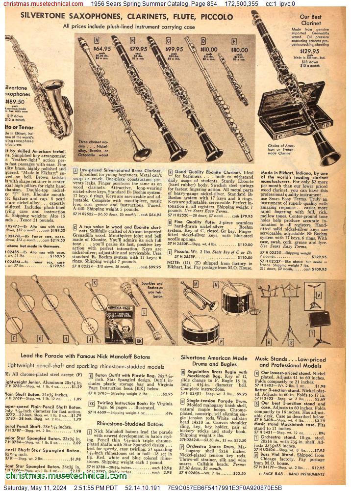 1956 Sears Spring Summer Catalog, Page 854