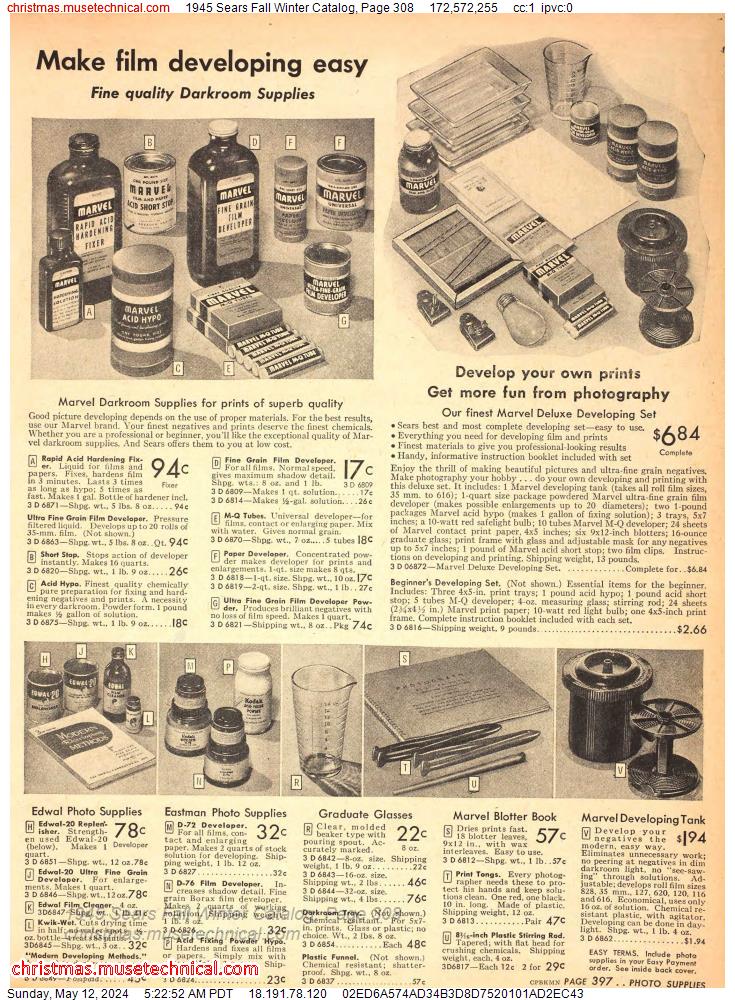 1945 Sears Fall Winter Catalog, Page 308