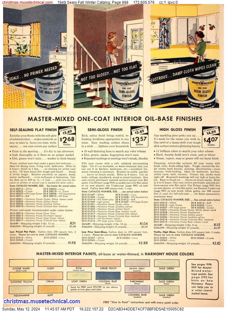 1949 Sears Fall Winter Catalog, Page 998
