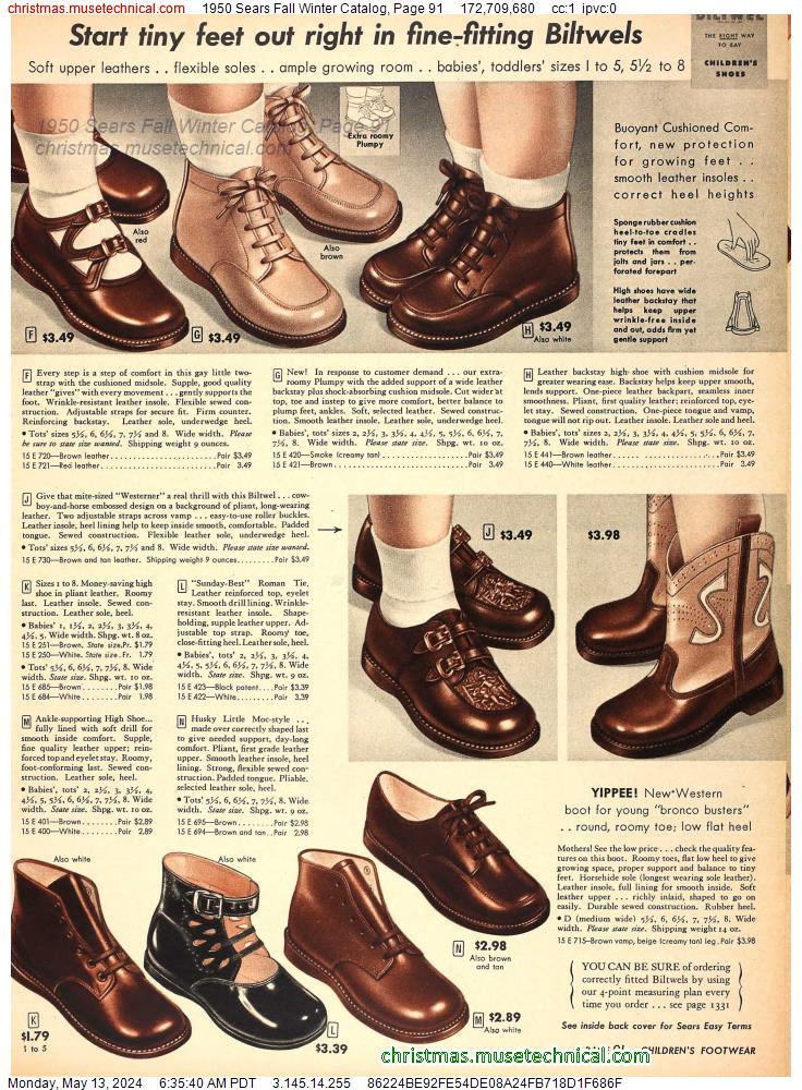 1950 Sears Fall Winter Catalog, Page 91