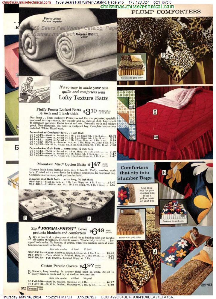 1969 Sears Fall Winter Catalog, Page 945