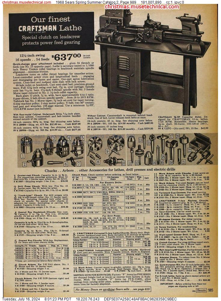 1968 Sears Spring Summer Catalog 2, Page 989