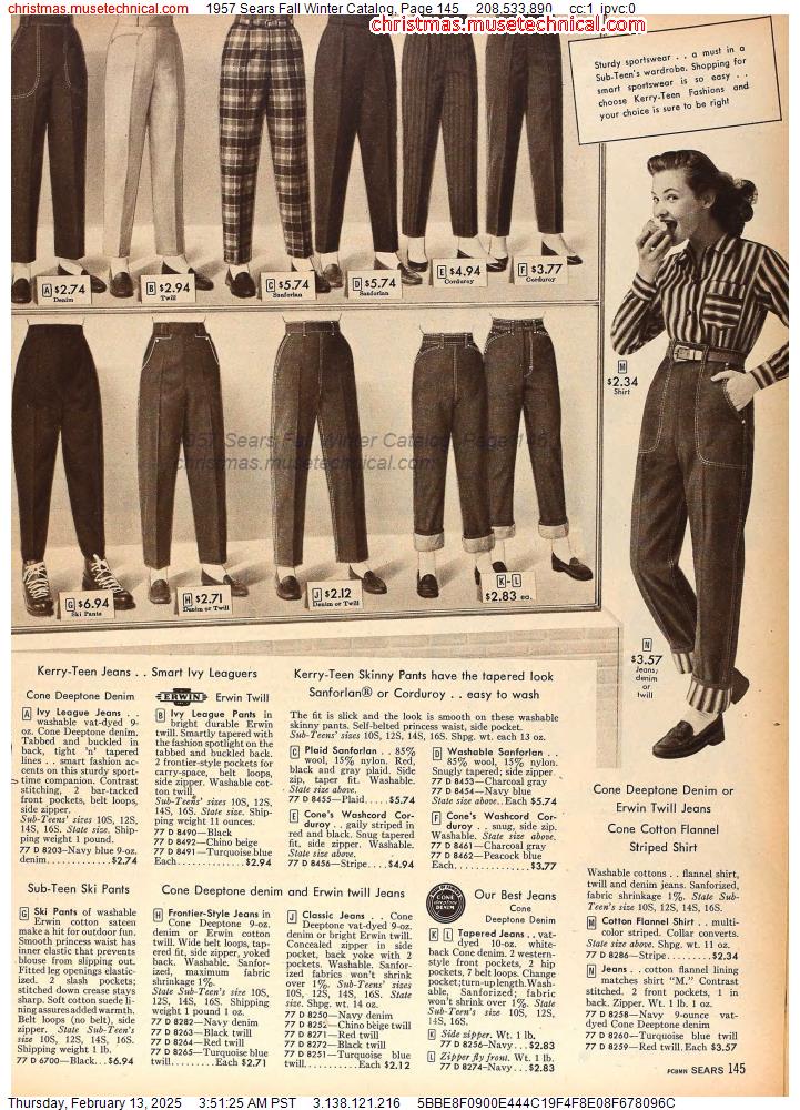 1957 Sears Fall Winter Catalog, Page 145