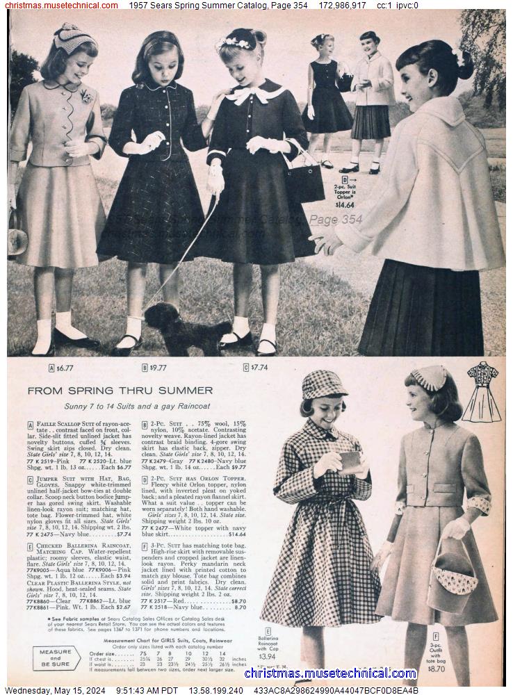 1957 Sears Spring Summer Catalog, Page 354
