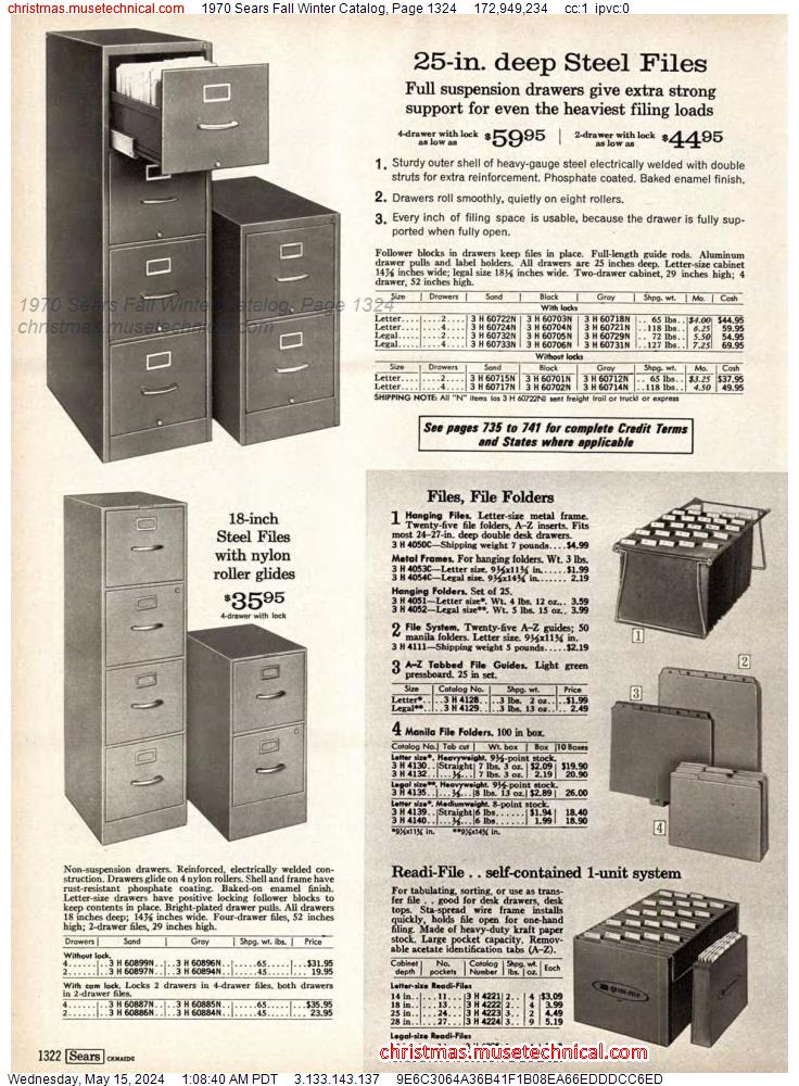 1970 Sears Fall Winter Catalog, Page 1324