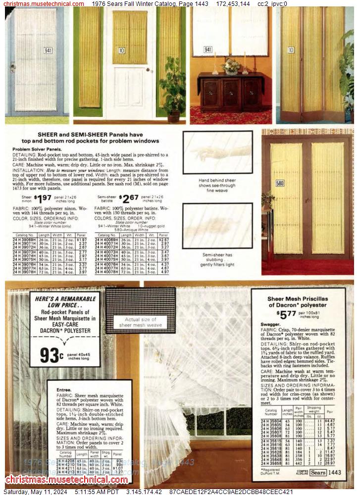 1976 Sears Fall Winter Catalog, Page 1443