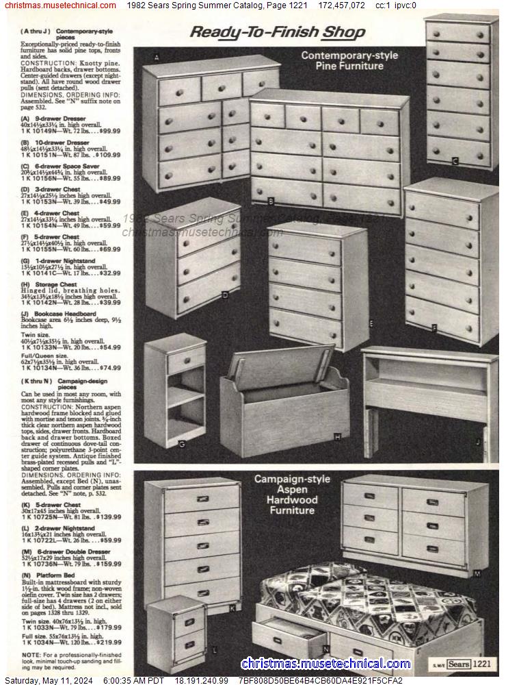 1982 Sears Spring Summer Catalog, Page 1221